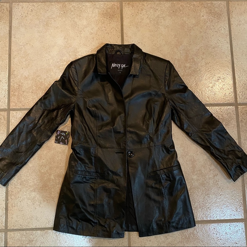 Black Nasty Gal Faux Leather Blazer